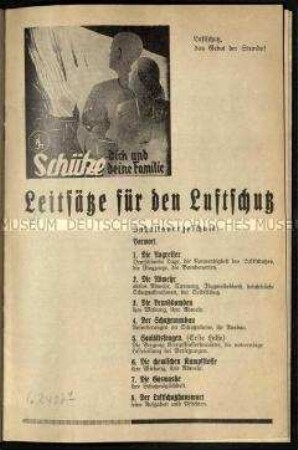 Nationalsozialistische Schrift über die Sicherheitsmaßnahmen bei einem Luftangriff