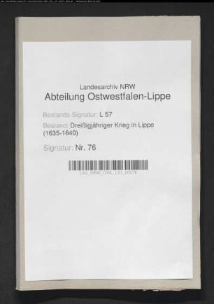 Kriegsdrangsale und Klagen der Stadt Blomberg