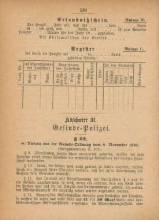 Abschnitt III. Gesinde-Polizei