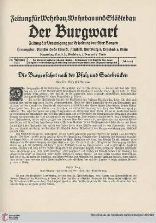32: Die Burgenfahrt nach der Pfalz und Saarbrücken