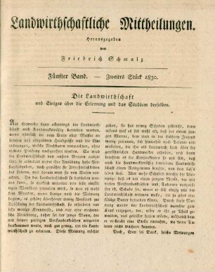 Fünfter Band. - Zweites Stück 1830.