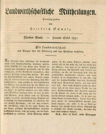 Fünfter Band. - Zweites Stück 1830.