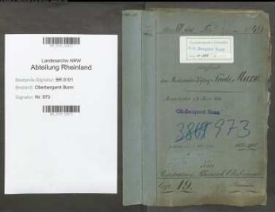 Marx, Friedrich geb. 21.02.1938; Markscheider; Prüfungsakte und Personalakte