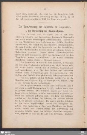 Die Verarbeitung der Rohstoffe zu Gespinsten