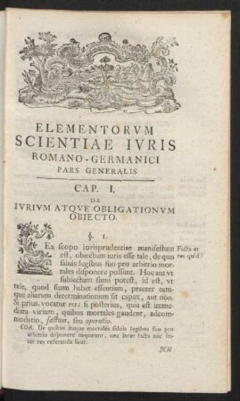 Elementorum Scientiae Iuris Romano-Germanici Pars Generalis