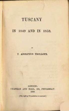 Tuscany in 1849 and in 1859