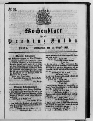 Nr. 32, Ausgabe vom 10. August 1844