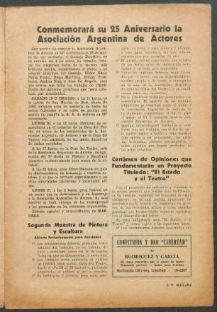 Conmemorará su 25 Aniversario la Asociación Argentina de Actores