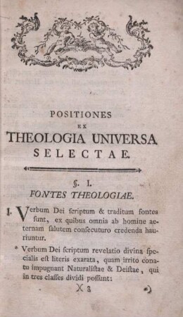 Positiones Ex Theologia Universa Selectae.