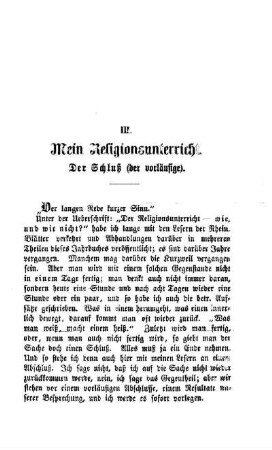 Mein Religionsunterricht : Der Schluß (der vorläufige)