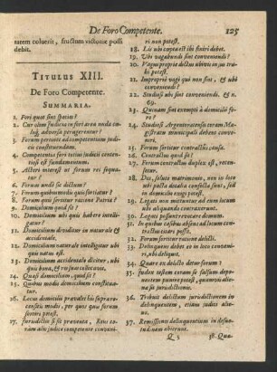 Titulus XIII. De Foro Competente.