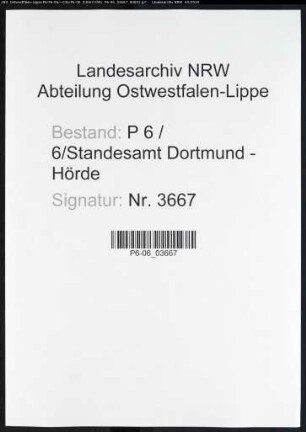 Namensverzeichnis Dortmund - Hörde, Todesfälle