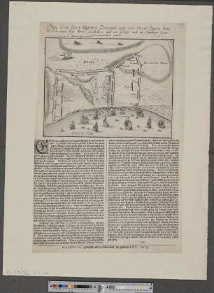 Plan von der Allyrten Descente auf der Insul Rügen den 15/16 Nov: 1715 bey Streso geschehen und wie selbige sich in Kurtzer Zeit vertrenchementiret gehabt