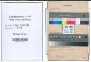 Entnazifizierung Hans Braun , geb. 10.06.1890 (Studienrat)