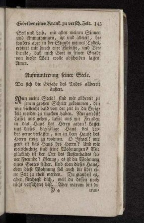 Aufmunterung seiner Seele.