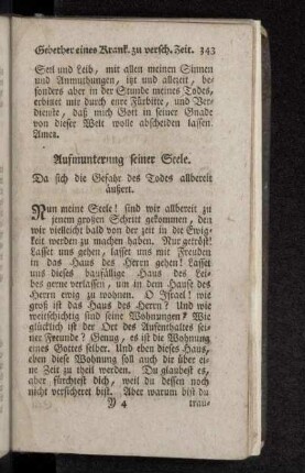Aufmunterung seiner Seele.
