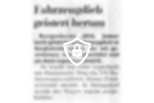 Fahrzeugdieb geistert herum