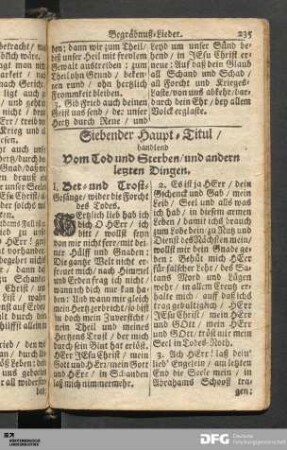 Siebender Haupt-Titul [...].