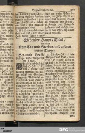 Siebender Haupt-Titul [...].