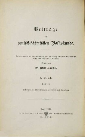 Volkstümliche Überlieferungen aus Teplitz und Umgebung