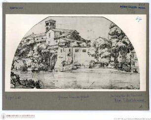 Die Ostseite der Tiberinsel mit San Bartolomeo all'Isola vom gegenüberliegenden Tiberufer