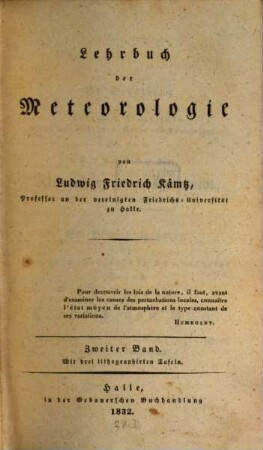 Lehrbuch der Meteorologie. 2