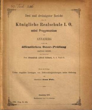 Bericht über die Königliche Realschule I.O. nebst Progymnasium zu Annaberg : womit zu den ... stattfindenden öffentlichen Prüfungen ... ergebenst einladet. 1875/76 = 33