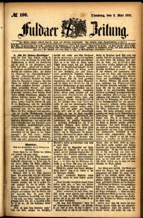 Ausgabe vom Dienstag, den 03. Mai 1881.