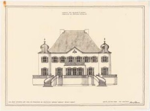 Villa von Benkö, Budapest: Vorentwurf Ansicht Südfassade 1:100