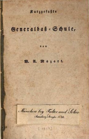 Kurzgefaßte Generalbaß-Schule
