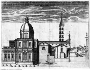 Basilicae S. Mariae Maioris de urbe a Liberio papa I usque ad Paulum V. Pont. Max., Taf. 69: Rom, S. Maria Maggiore, Ansicht des Außenbaus (Südseite)