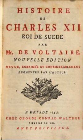 Histoire de Charles XII, roi de Suede