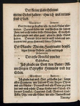Der Glaube/ Wie ein Haussvater denselbigen seinem Gesinde auffs einfeltigest fürhalten sol.