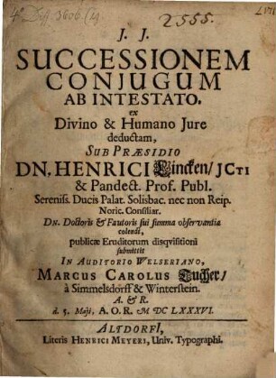 Successionem coniugum ab intestato ex divino et humano iure deductam