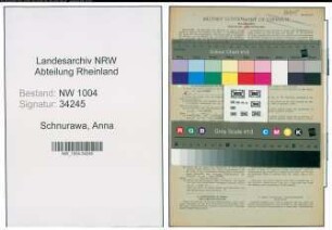 Entnazifizierung Anna Schnurawa , geb. 10.02.1908 (Kinderpflegerin)