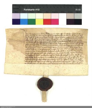 Revers Engenlhards von Milz bezüglich der Belehnung mit einem Hof in Breitensee und weiteren im Einzelnen aufgeführten Gütern durch Johann [I. von Henneberg], Abt von Fulda