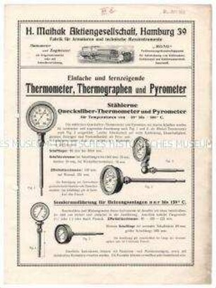 Thermometer, Thermographen und Pyrometer