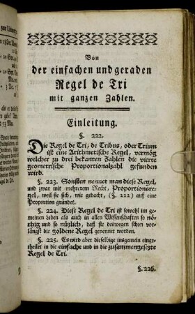 Von der einfachen und geraden Regel de Tri mit ganzen Zahlen.