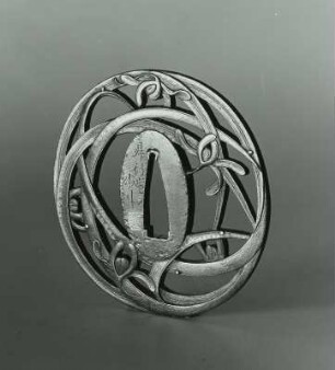 Tsuba (Stichblatt) mit Gräsern und Blüten