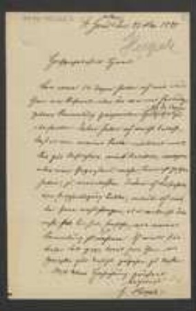 Brief von Gustav Jacob Herpell an Unbekannt
