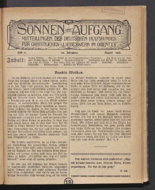 Heft 11. 20. Jahrgang. August 1918