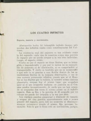 Los cuatro infinitos