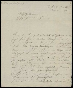 Brief von Louis Spohr an Unbekannt