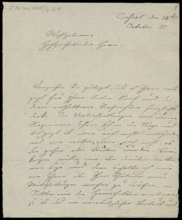Brief von Louis Spohr an Unbekannt