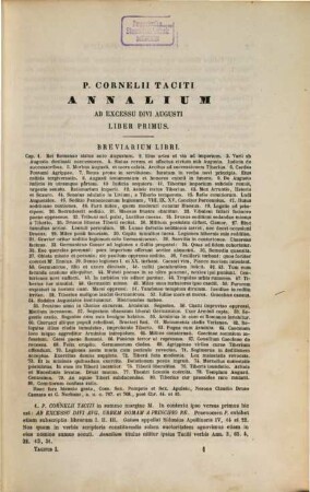 C. Cornelii Taciti opera quae supersunt, 1. Annalium ab excessu divi augusti
