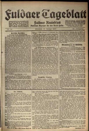 Ausgabe vom Mittwoch, den 25. Januar 1922.