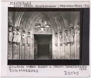 Magdeburg: Dom, Paradiespforte, Gewände mit klugen und törichten Jungfrauen