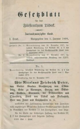Ausgegeben den 5. Januar 1898-29. December = No. 1-103