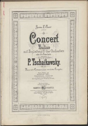 Concert : für Violine mit Begleitung des Orchesters oder des Pianoforte ... ; op. 35