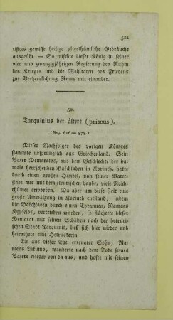 50. Tarquinius der ältere (priscus). (Reg. 616 - 578.)